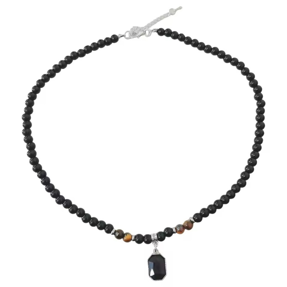 Black & Brown Beaded Necklace.
